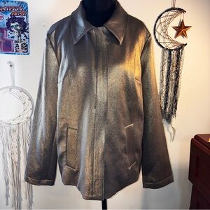 Vintage Simonton Says Metallic Bronze Shimmer Y2K Jacket (M)